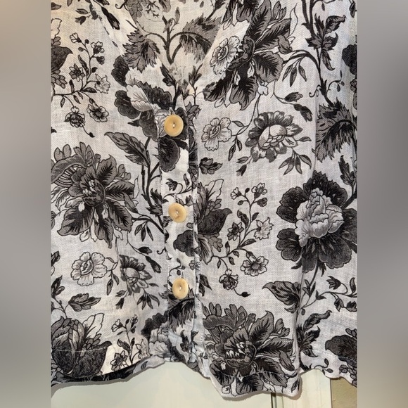 ▶️ FLAX ◀️ Floral Button Down Shirt Jacket - Picture 14 of 14